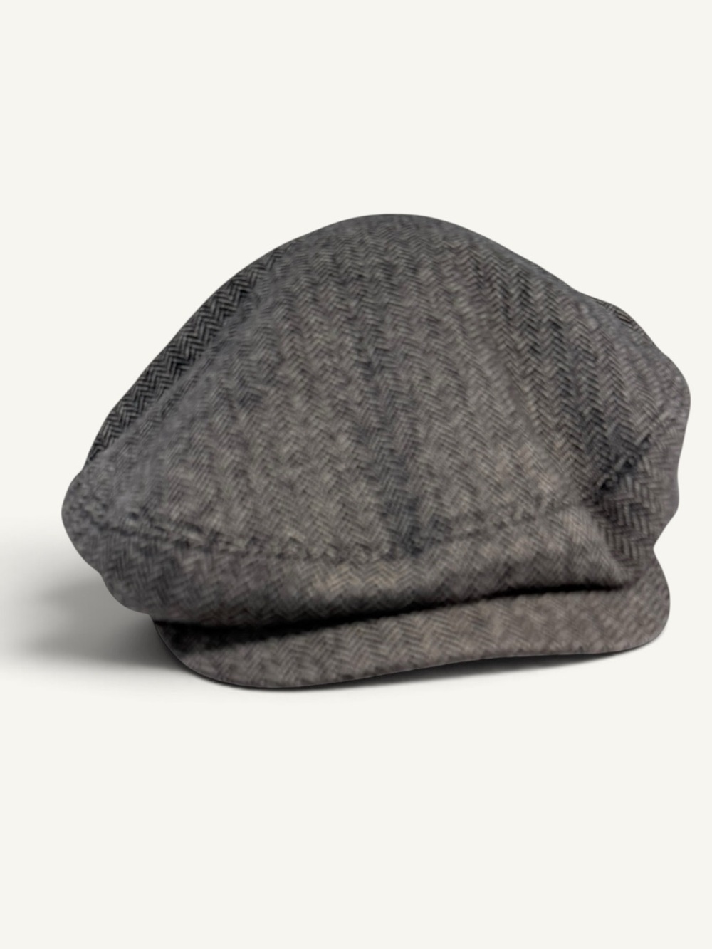 Hartford Gray Herringbone Wool Blend Newsboy Flat Cap XL